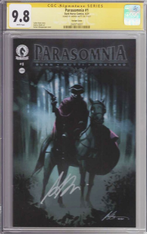 Dark Horse! Parasomnia #1! Albuquerque Variant! CGC SS 9.8! Signed by Mutti!