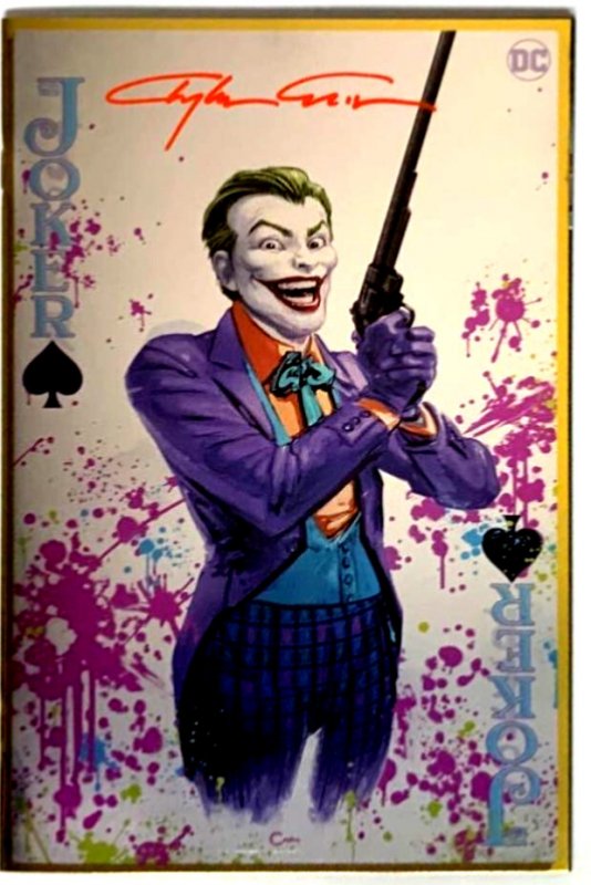 Joker #1 1989 Clayton Crain Foil Variant Classic Signature W/COA DC NM.