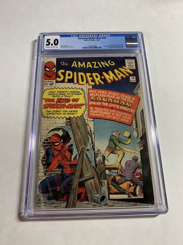 Amazing Spider-man 18 Cgc 5.0 Ow/w  Marvel Silver Age