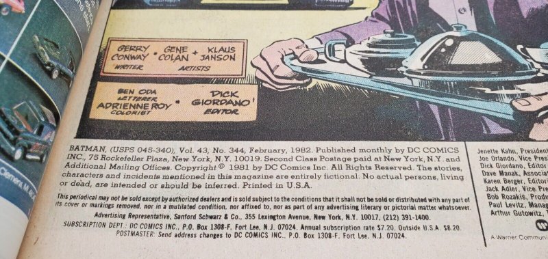 BATMAN #344 (1981) (DC) Monster My Sweet!  NM