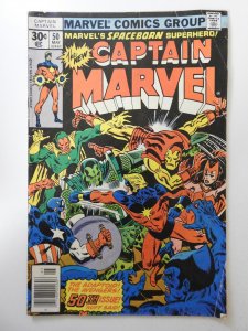 Captain Marvel #50 (1977) VG- Condition! Moisture stain