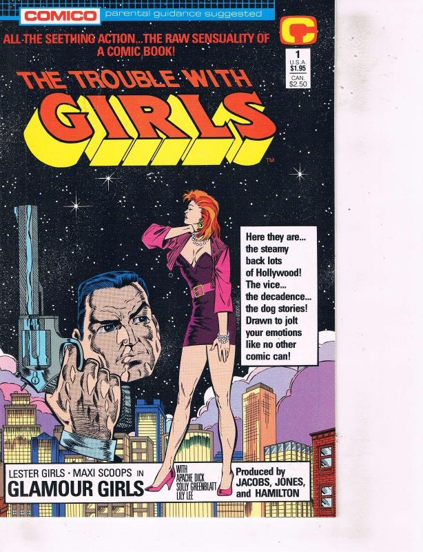 Lot Of 2 Comic Books Comico Trouble with Girls #1 and Nonexistent #1 ON7