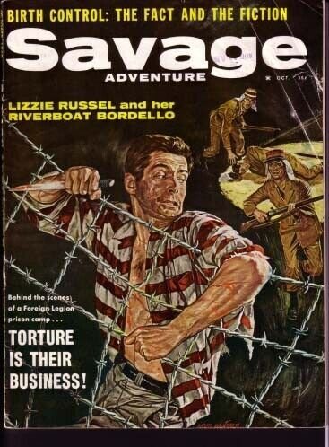 SAVAGE ADVENTURE-FOREGIN LEGION PRISON CAMP ESCAPE-PULP VG