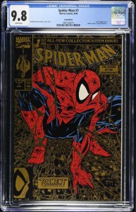 Spider-Man #1 CGC 9.8 WHITE Pages Gold Variant Todd McFarlane 2nd Printing 1990