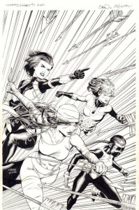 Uncanny Avengers #17 Cover - Wasp, Elektra, & Rogue - 2017 art by Steve McNiven