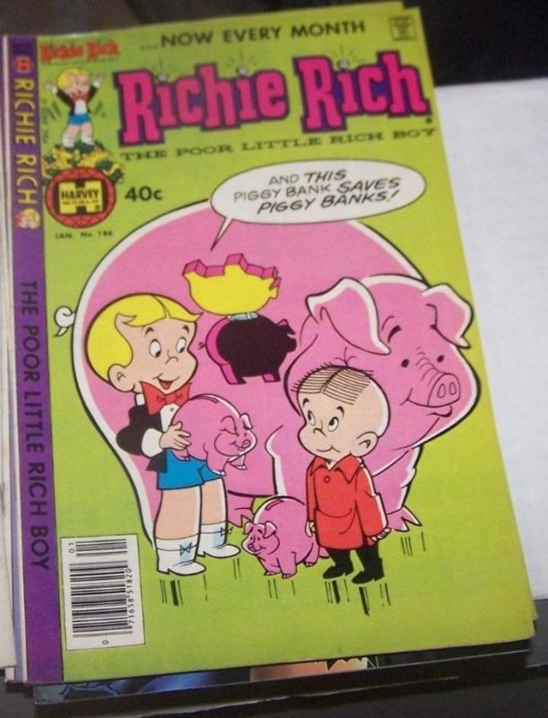 Richie Rich #186  (  1979, Harvey) kids comics $$  poor little rich boy