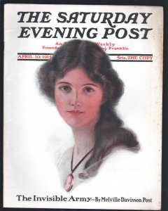 MAG: Saturday Evening Post 4/10/1915-GGA portrait cover Pulp fiction Peter B....