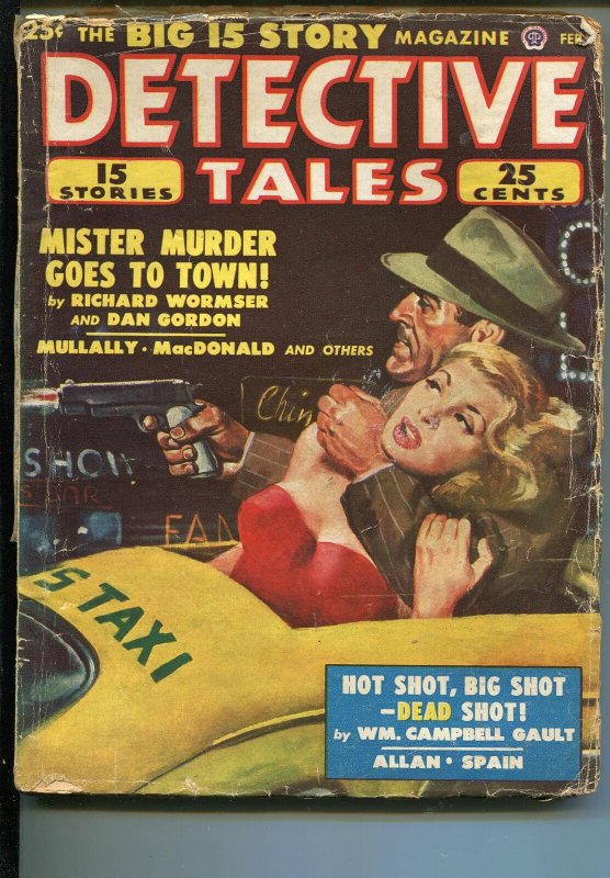 DETECTIVE TALES 02/1949-POPULAR PUBS-STRANGULATION-CRIME-PULP-MACDONALD-good/vg