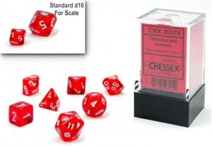 Chessex Mini 7 Die Dice Set Translucent Red/White