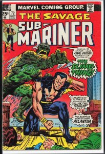 Sub-Mariner #72 (1974) Namor the Sub-Mariner