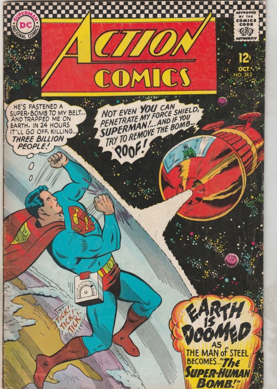 Action Comics #342 (1966)  Superhuman bomb! Supergirl as Amazon! Mid-Grade FN-