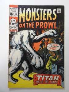 Monsters on the Prowl #11 (1971) VG Condition centerfold detached top staple