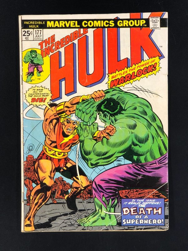 The Incredible Hulk #177 (1974) VG- Hulk vs. Warlock Classic Battle
