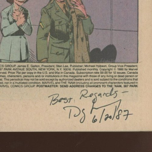 The 'Nam #1 - INTERIOR PAGE SIGNED BY DOUG MURRAY! (9.2) 1986