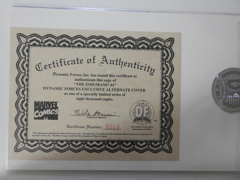 Inhumans #1 Dynamic Forces Variant (1998) W/ COA