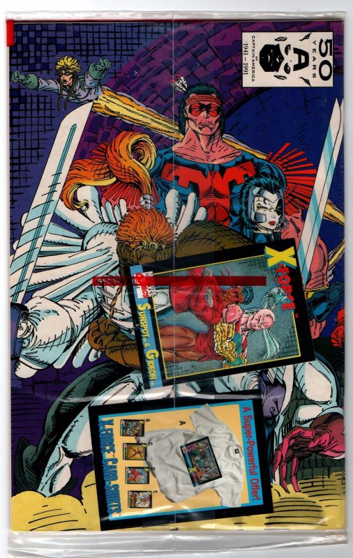 X-Force #1 (1991) Sunspot & Gideon card.  Sealed polybag w/sticker on bag.