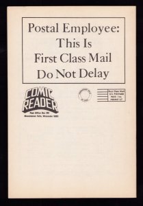 The Comic Reader # 125 - The Spirit Cover art by Will Eisner (8.5) 1975