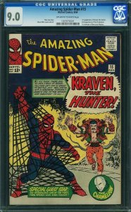 Amazing Spider-Man 15 CGC 9.0  1st Kraven  ow/w pages!