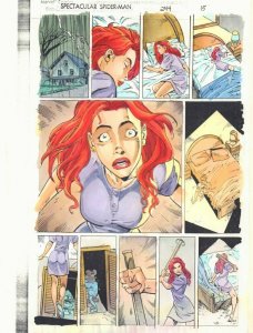 Spectacular Spider-Man #244 p.15 Color Guide Art - MJ in Bed 1997 by John Kalisz