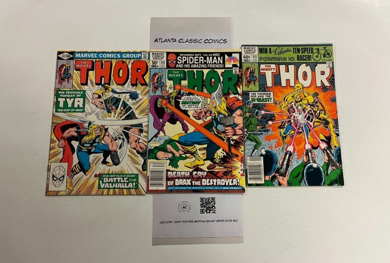 3 Mighty Thor Marvel Comics Books #312 314 315 3 SM11