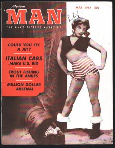 MAG: Modern Man 5/1954-Pirate pin-up cover photo -Italian Cars-Cheesecake pix-FN