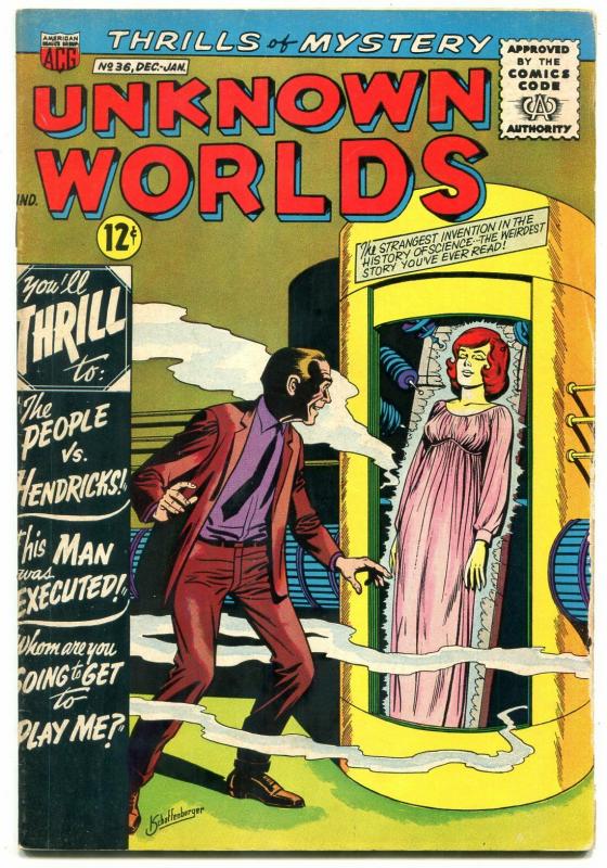 Unknown Worlds #36 1964- ACG Silver Age- Man Was Executed G