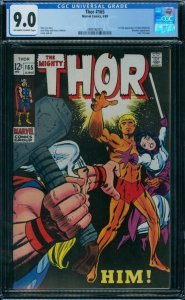 Thor 165  CGC 9.0  1st Warlock  ow/w pages!