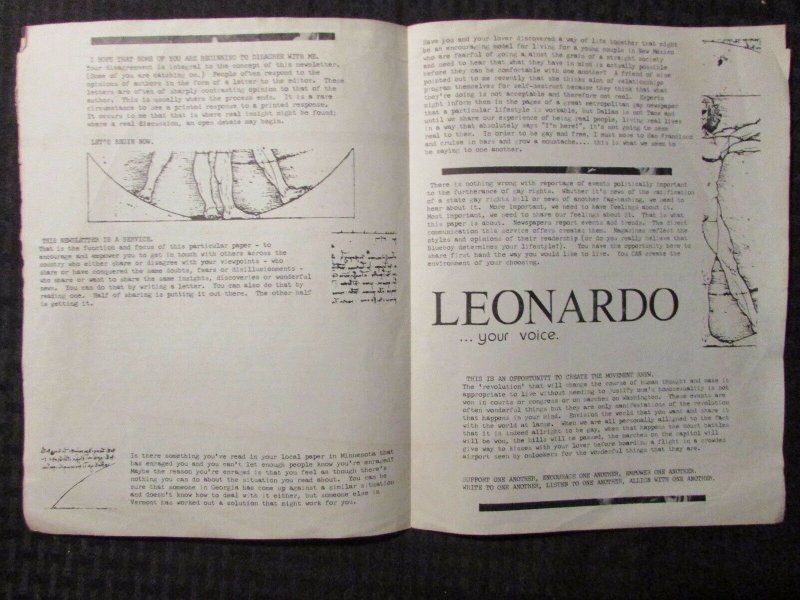 1982 LEONARDO (DA VINCI) Your Voice Fanzine #1 G/VG 3.0 4pgs