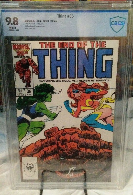 Thing #36 - CBCS 9.8 - White Pages - Last Issue! Ms. Marvel vs She-Hulk! 