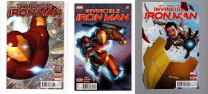 Invincible Iron Man #1, 2 and 3! Second Series!  (Marvel, 2015): VF/Near Mint!