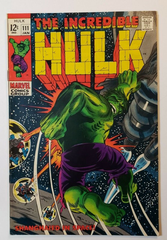 The Incredible Hulk #111 Marvel Comics 1969 Silver Age FN+