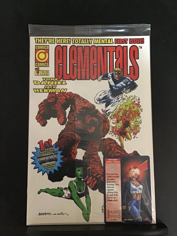 Elementals #1 (1995) sealed in original poly bag with card