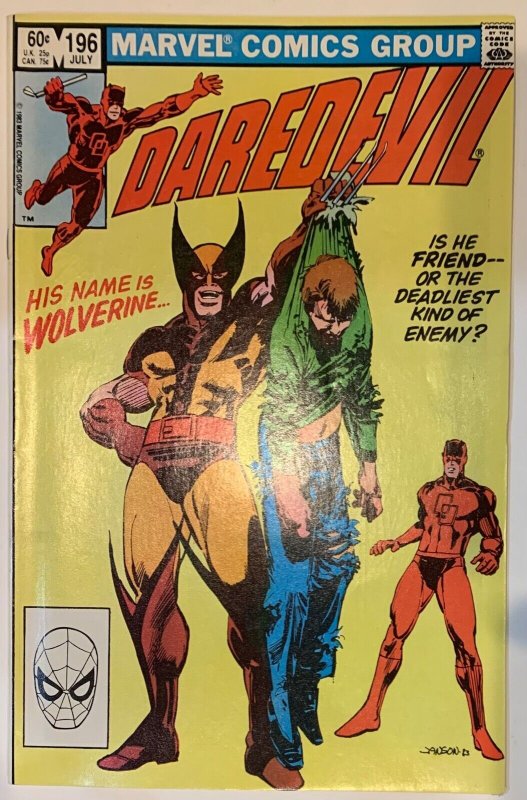 (1983) DAREDEVIL #196 1st Meeting with WOLVERINE!