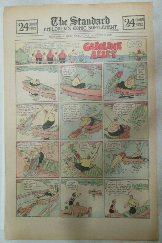 (50) Gasoline Alley Sunday Pages by Frank King from 1929 Size: 11 x 15 inches