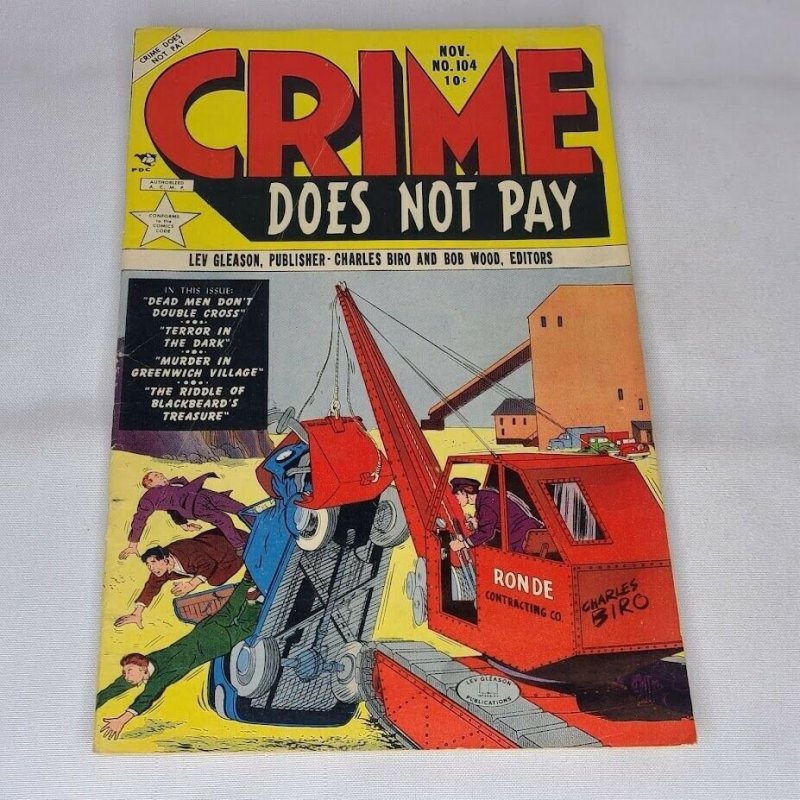 Crime Does Not Pay #104 Lev Gleason 1951 VG/FN 5.0  Early Gene Colan Art