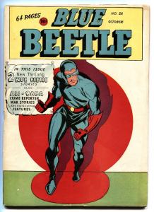 Blue Beetle #26 1943- Golden Age PATTON wwii story-comic book