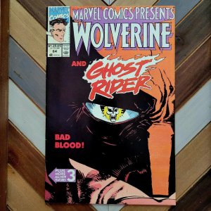 MARVEL COMICS PRESENTS #64 VF- (Marvel 1988) WOLVERINE + GHOST RIDER + BLADE