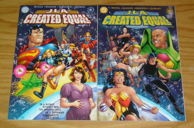 JLA: Created Equal #1-2 VF/NM complete series - superman inseminates everyone