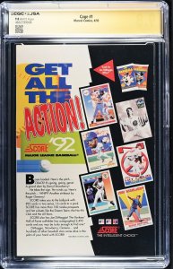 Cage #1 Signed By Mike Colter (4/92) Graded CGC x JSA 9.8