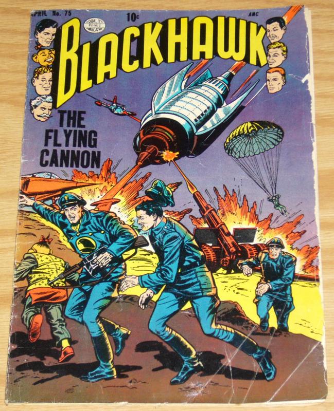 Blackhawk #75 FAIR april 1954 - 1st appearance of Blackie the Hawk - golden age