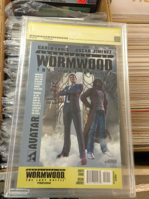 Chronicles of Wormwood: The Last Battle Preview CBCS 9.8 signed by Garth Ennis