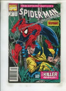 SPIDER-MAN #12 (7.5) MCFARLANE COVER, NEWSSTAND, WOLVERINE AND SPIDER-MAN!! 1991