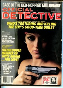 Official Detective 11/1986- gun moll-spicy-violent -pulp thrills-pistol-G