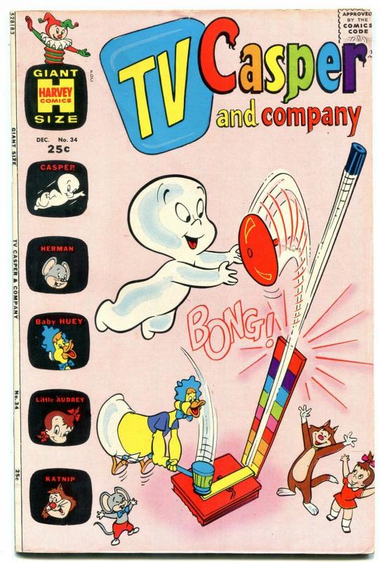 TV CASPER AND COMPANY #34 1971-HARVEY COMICS GIANT FN/VF