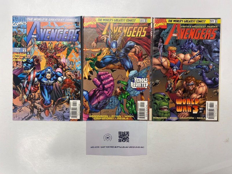 3 Avengers MARVEL comic books #11 12 13 2 LP1