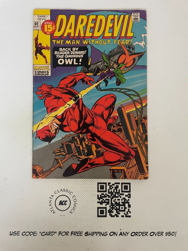 Daredevil # 80 FN Marvel Comic Book Owl Jester Foggy Karen Defenders 5 J224