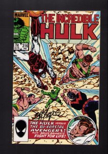 Incredible Hulk #316 - SIGNED BY JOHN BYRNE! (9.0/9.2) 1986