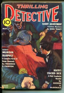 THRILLING DETECTIVE 05/1940-WEIRD MENACE-HARD BOILED-CRIME PULP-VIOLENCE-vg