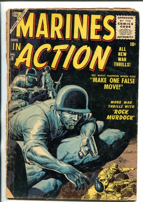 MARINES IN ACTION #8 ROCK MURDOCK - SEVERIN COVER '56 FR/G