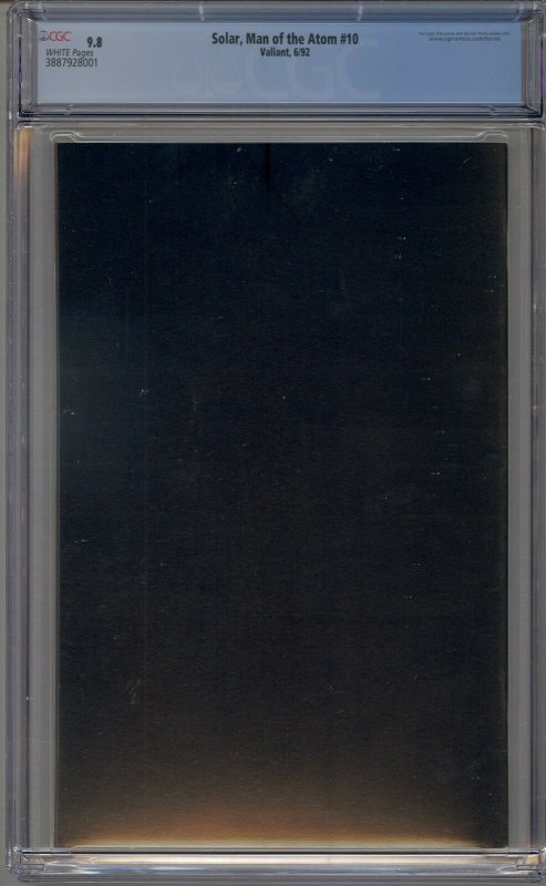 SOLAR MAN OF THE ATOM #10 CGC 9.8 BLACK EMBOSSED COVER 